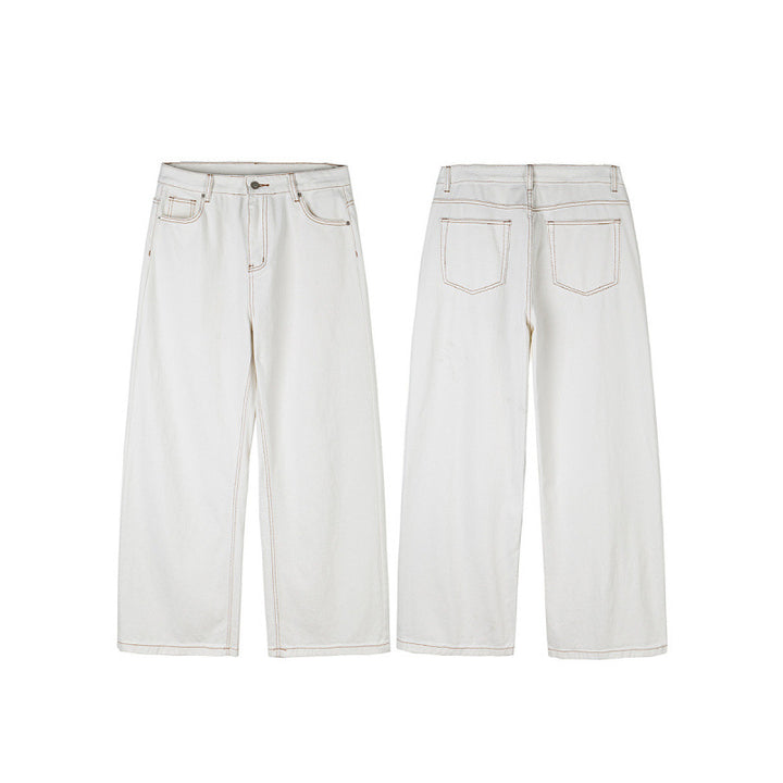 Damen Weite High-Waist Culotte-Jeans mit sichtbaren Kontrastnähten Echo Archiv