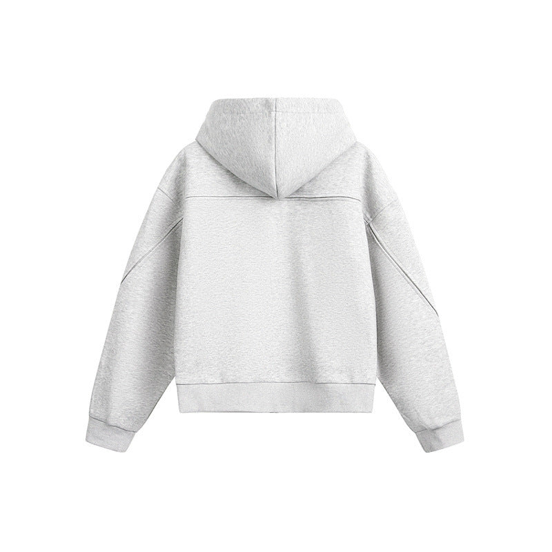 Unisex Oversize Kapuzen-Sweatjacke mit Reißverschluss und verdeckten Seitentaschen Echoarchiv