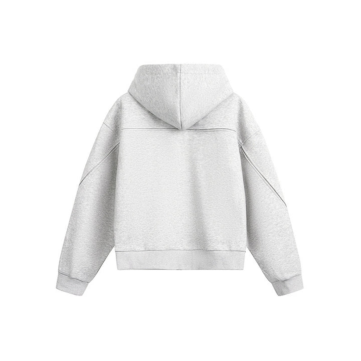Unisex Oversize Kapuzen-Sweatjacke mit Reißverschluss und verdeckten Seitentaschen Echoarchiv