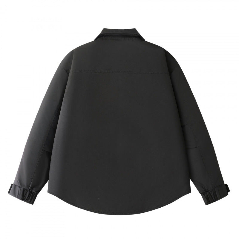 Herren Gepolsterte Hemdjacke mit abgerundetem Saum, Reißverschluss-Taschen und Druckknopf-Leiste Echo Archiv
