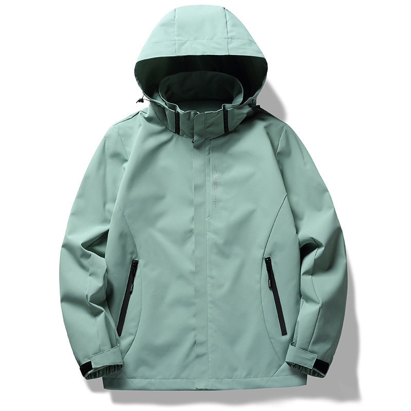 Herren wind- und wasserabweisende Softshell-Kapuzenjacke mit verdeckter Reißverschlussblende Echo Archiv