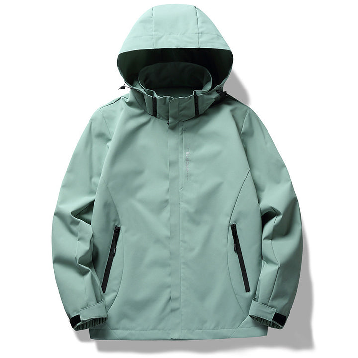 Herren wind- und wasserabweisende Softshell-Kapuzenjacke mit verdeckter Reißverschlussblende Echo Archiv