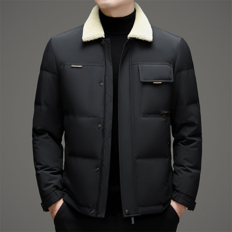 Herren gesteppte Winterjacke mit Baumwollkragen Echoarchiv