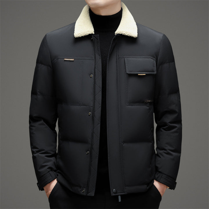 Herren gesteppte Winterjacke mit Baumwollkragen Echoarchiv