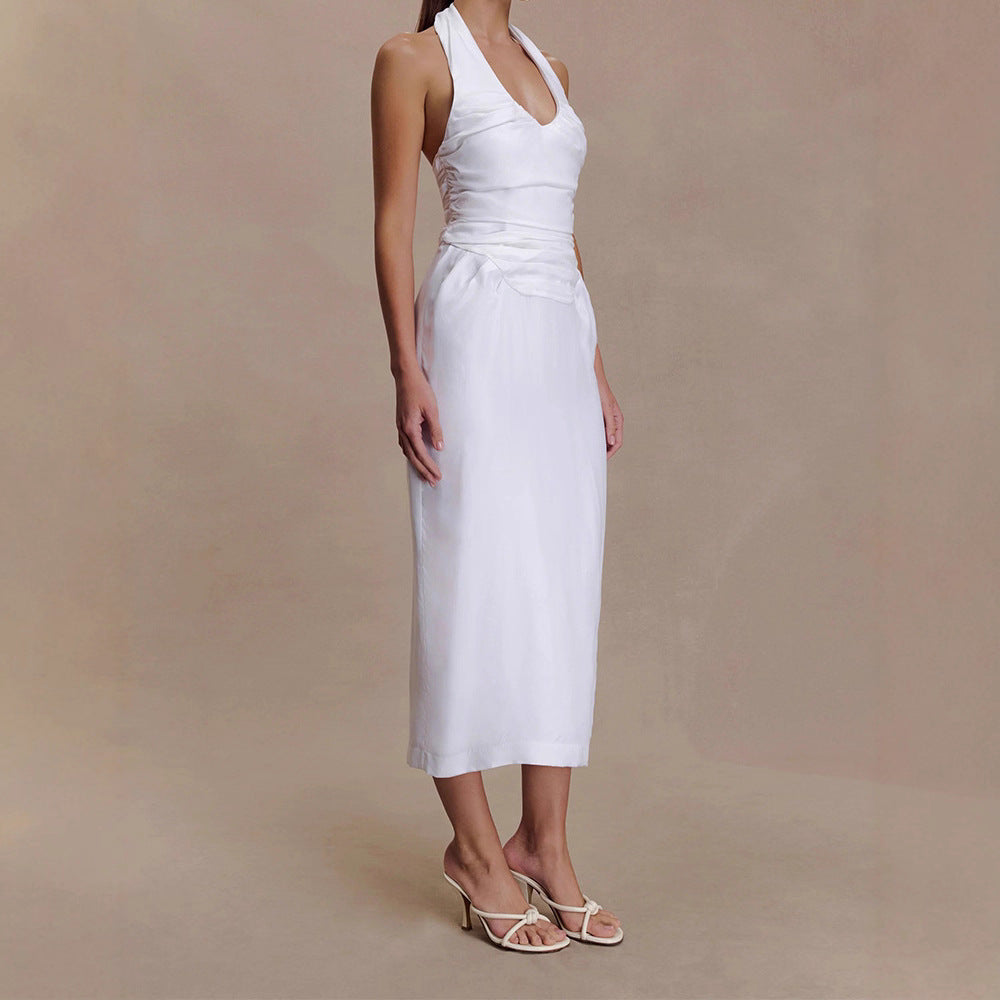 Damen Elegantes und figurbetontes Midikleid mit Halter-Ausschnitt Echo Archiv