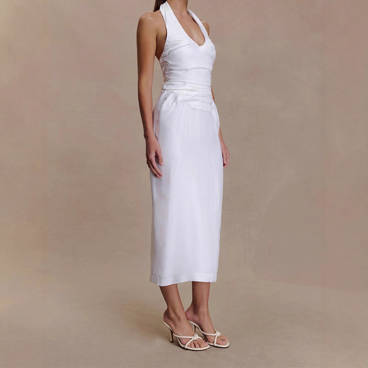 Damen Elegantes und figurbetontes Midikleid mit Halter-Ausschnitt Echo Archiv