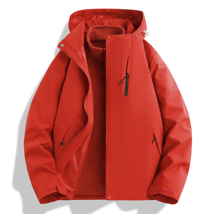 Herren Wetterfeste Outdoorjacke mit isolierendem Innenfutter und verstellbarem Kapuzenzug Echoarchiv