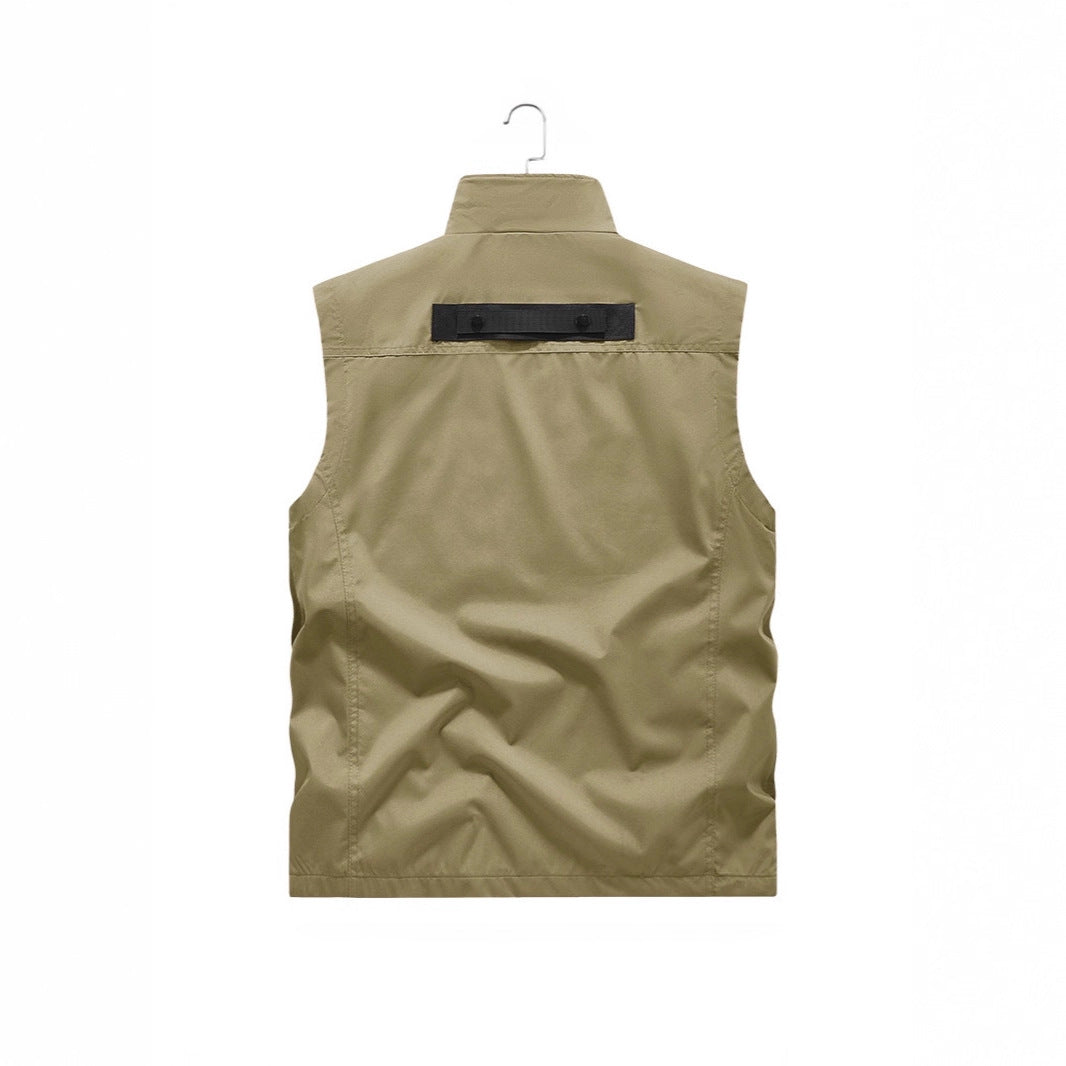 Herren Outdoor-Multitaschenweste mit Schnellzugriffstaschen und Stehkragen – Marzano