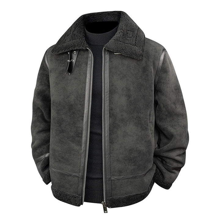 Herren Stylische Bomberjacke mit Kunstfell-Kragen Echo Archiv