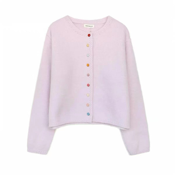 Damen Verspielte Strickjacke mit bunten Knöpfen Echo Archiv