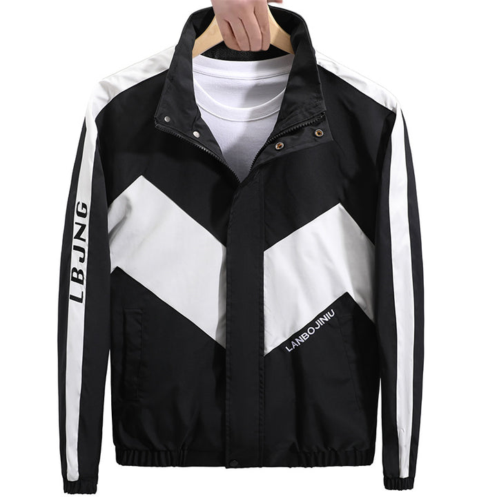 Herren Sportliche Übergangsjacke mit hohem Kragen und modernen geometrischen Akzenten Echo Archiv