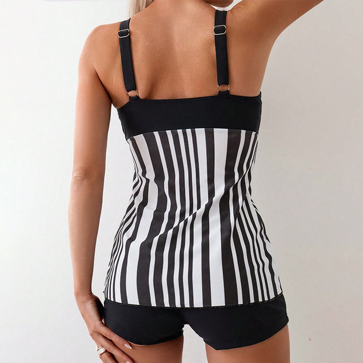 Damen sportlicher Tankini mit modischen Streifen Echo Archiv