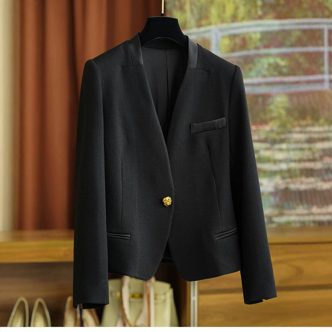 Damen Klassischer Blazer mit glänzendem Knopf Echoarchiv