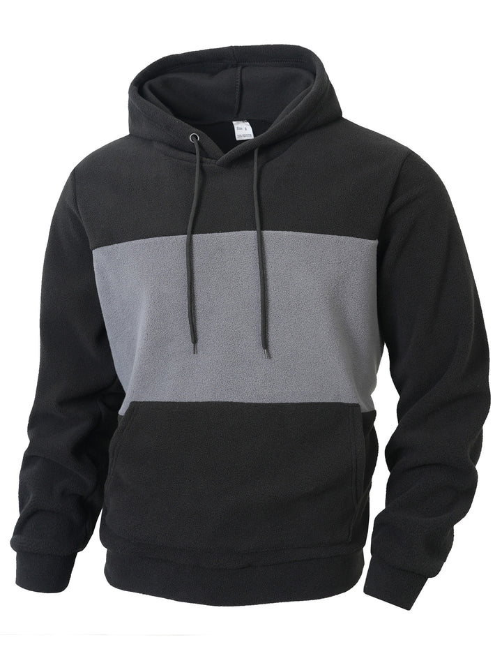 Herren Fleece Kapuzenpullover mit kontrastierenden Farbstreifen Echoarchiv
