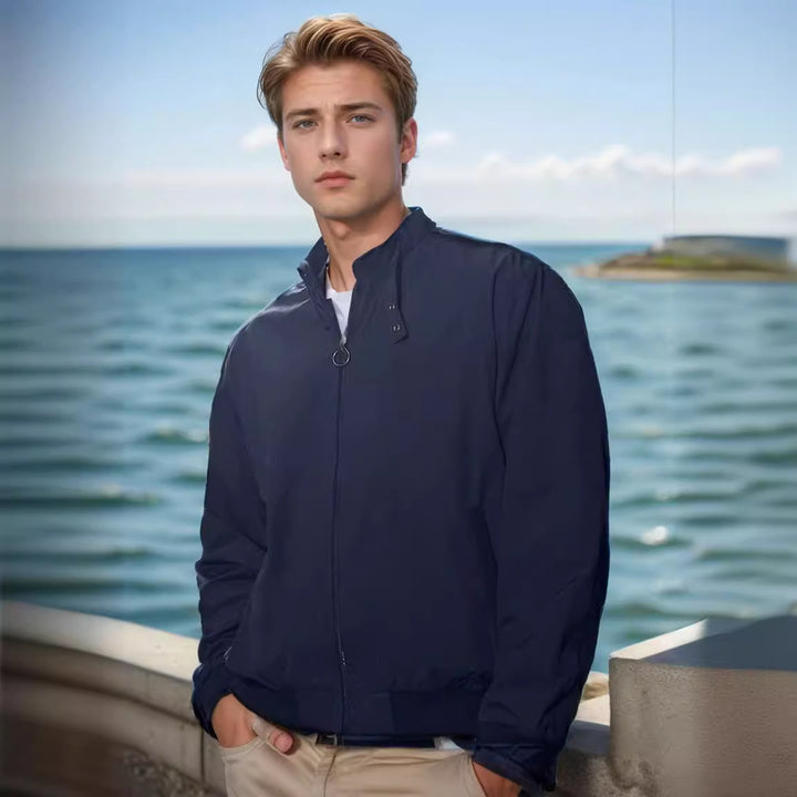 Herren lässige Windbreaker-Jacke mit hohem Kragen Echoarchiv