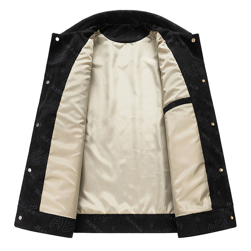 Herren Lässige Cordjacke mit praktischem Druck Echo Archiv