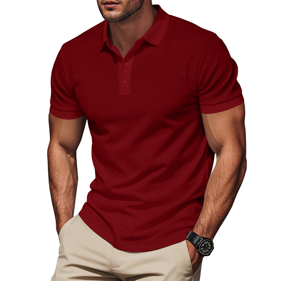 Herren Polohemd mit strukturiertem Gewebe und Eleganter Knopfleiste Echoarchiv