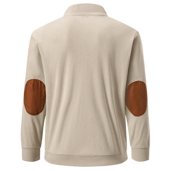 Herren Sweatshirt mit modernem Stehkragen und praktischem Knopfverschluss Echoarchiv