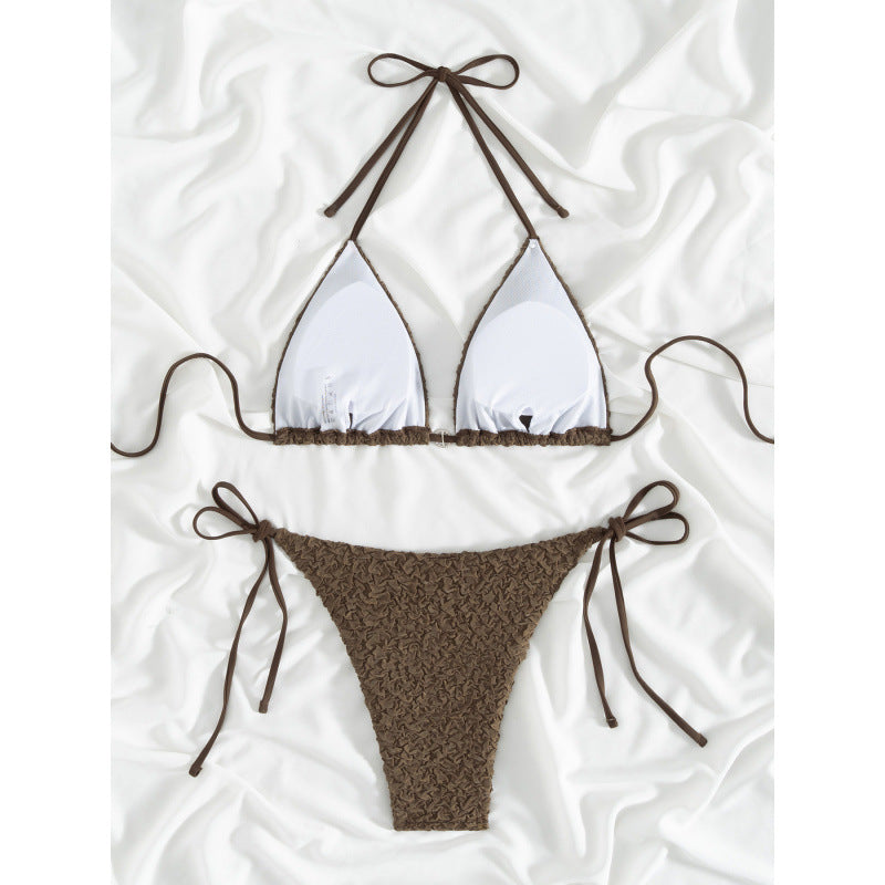 Damen Triangel-Bikini mit strukturiertem Obermaterial und verstellbaren Bändern Echo Archiv