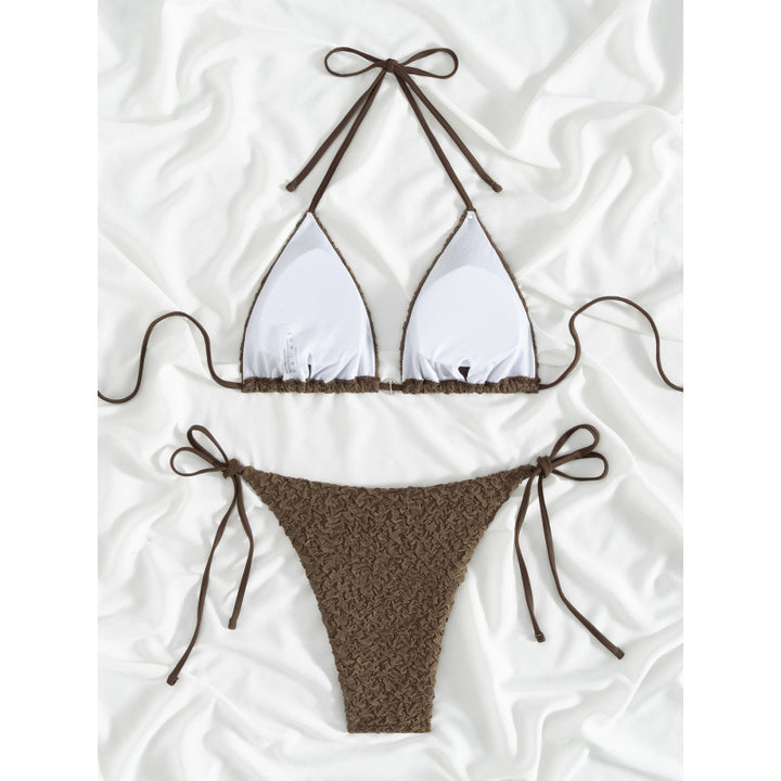 Damen Triangel-Bikini mit strukturiertem Obermaterial und verstellbaren Bändern Echo Archiv