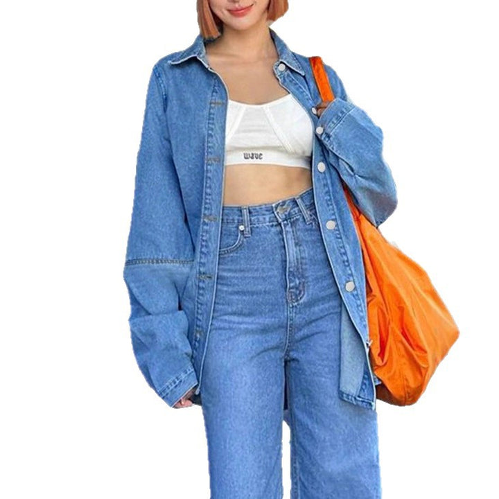 Damen Oversized-Denim-Hemdjacke im Co-Ord-Look mit lockerer Passform Echo Archiv