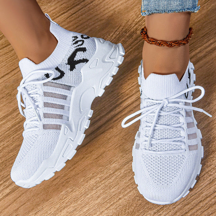 Damen Sportliche Atmungsaktive Sneakers mit elastischem Leisten und rutschfester Sohle Echo Archiv