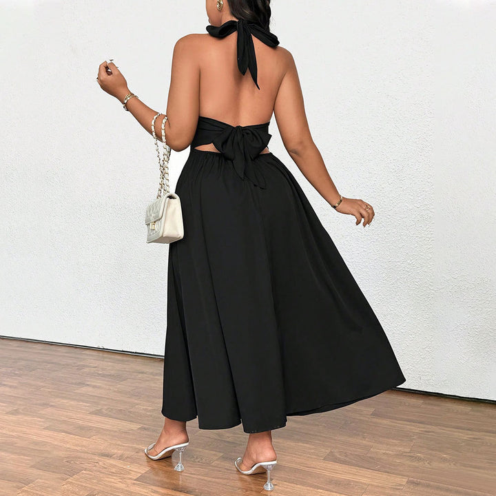Damen elegantes etwas schwingendes Abendkleid mit tiefem V-Ausschnitt Echo Archiv