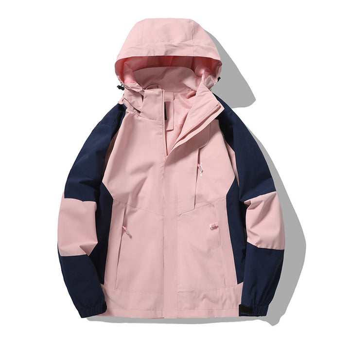 Herren Nano Wind- und wasserabweisende Outdoor-Hoodie-Jacke mit Belüftungsnetz, verstellbarer Kapuze und verdeckter Vorderklappe – Cavarno