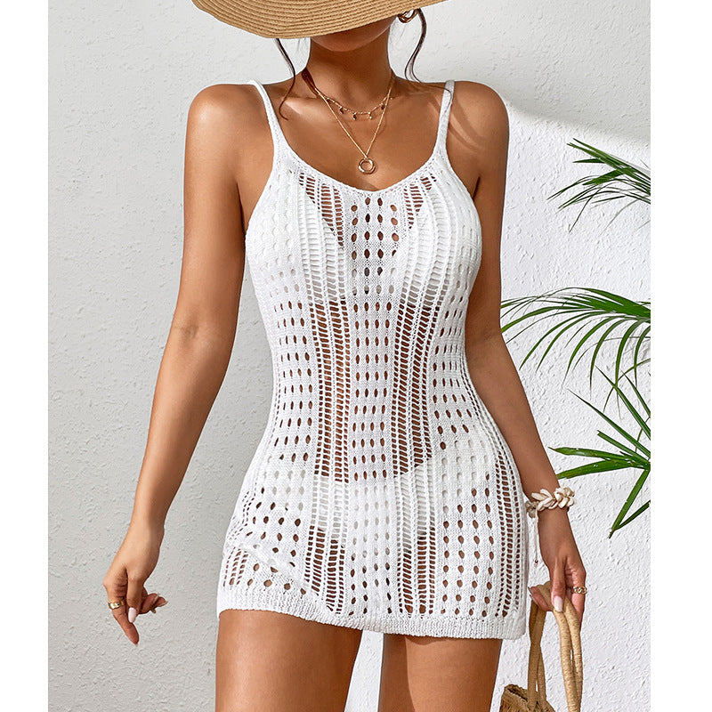 Damen Häkel-Strandkleid mit transparentem Design und eleganten Details Echo Archiv