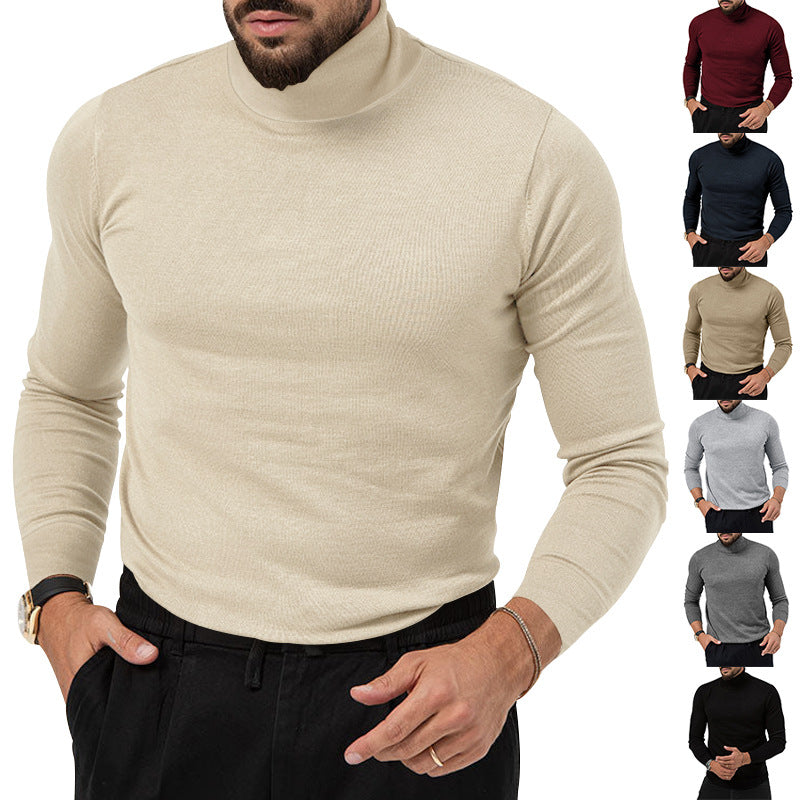 Herren Rollkragenpullover aus weichem Baumwollmix mit strukturierter Oberfläche Echoarchiv