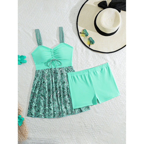 Damen Tankini mit verspieltem Rüschenrock und bequemen Shorts Echo Archiv