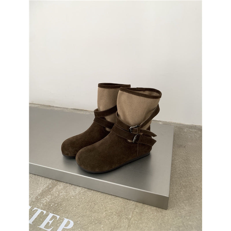 Damen Komfortable Stiefeletten mit dekorativen Riemen Echo Archiv