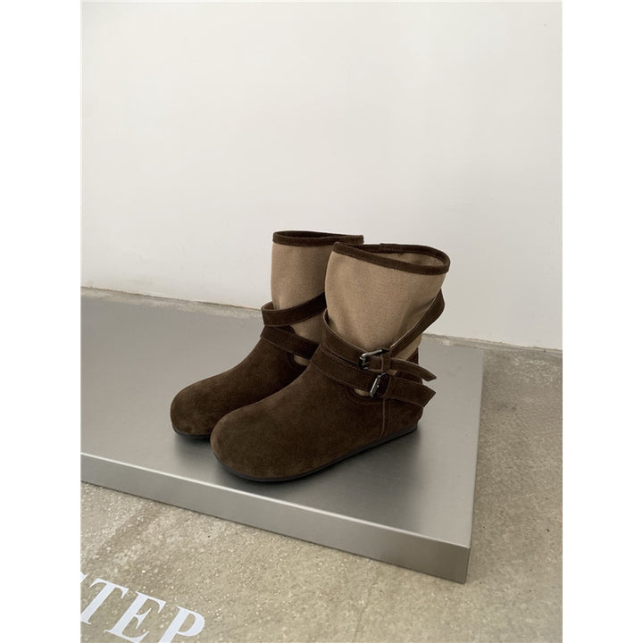 Damen Komfortable Stiefeletten mit dekorativen Riemen Echo Archiv