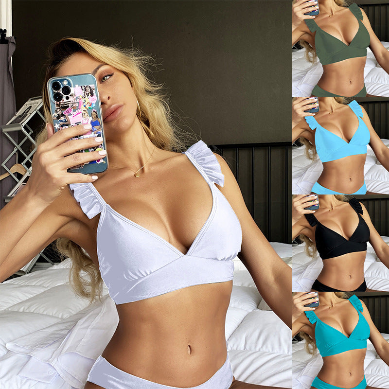 Damen Triangel-Bikinioberteil mit Rüschendetails Echo Archiv