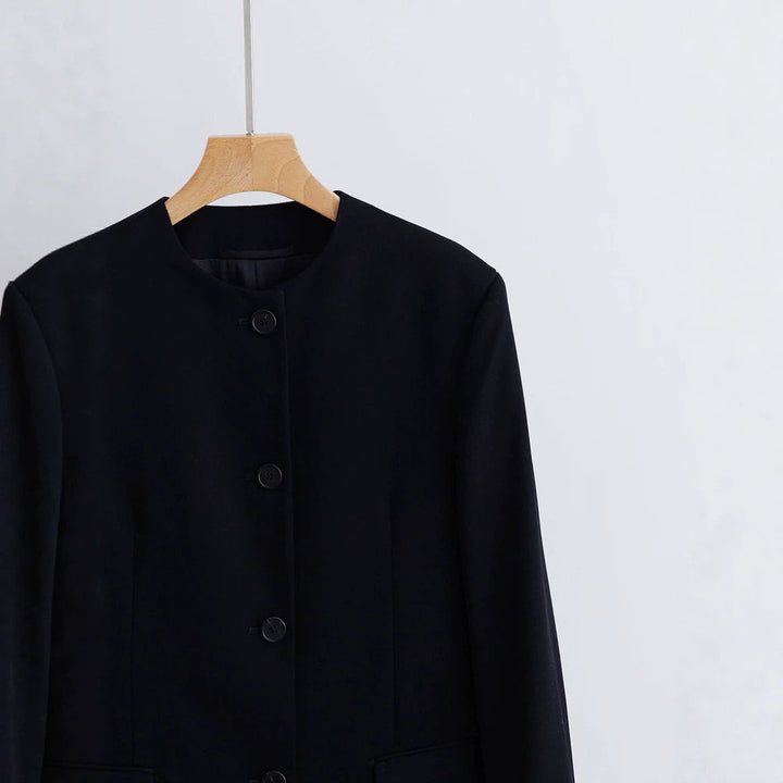 Damen Modischer Blazer mit einfachem Kragen Echoarchiv