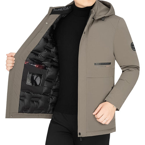 Herren Thermo-Winterkurzmantel mit luxuriösem Kunstfell-Innenfutter und Stehkragen – Marzano