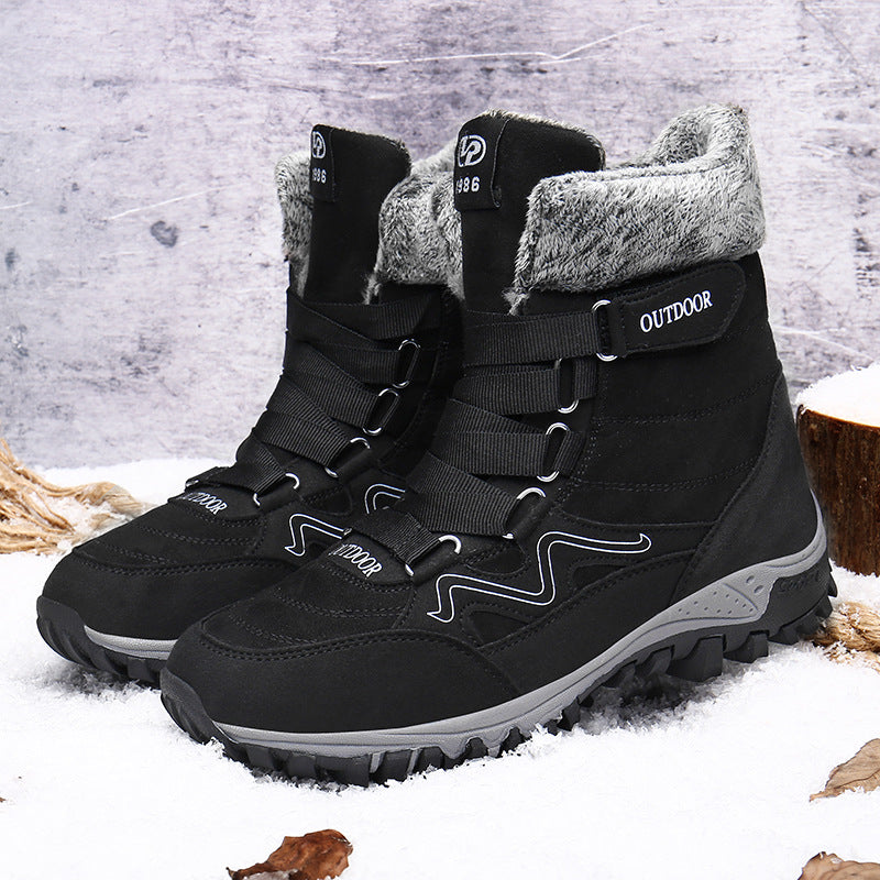 Damen Gefütterte Winter‑Trekkingstiefel mit Kunstfellkragen, schnürsystem und griffiger Offroad‑Profilsohle Echo Archiv