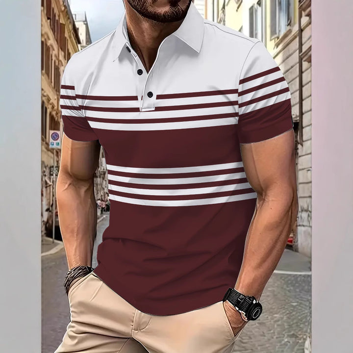 Herren Poloshirt mit modernen Streifen und hochwertigen Materialien Echoarchiv