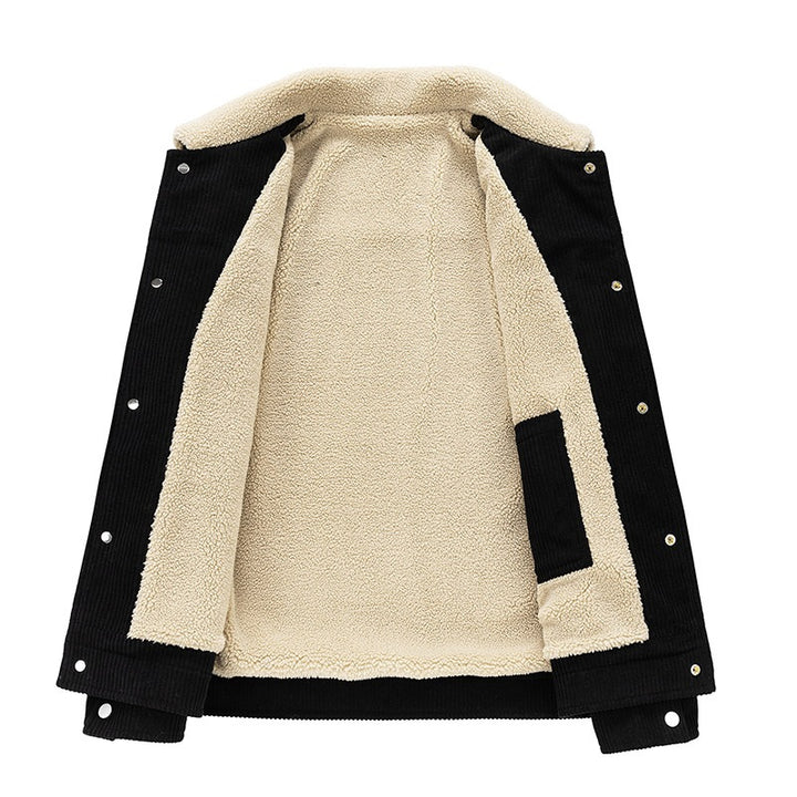 Herren Cordjacke mit Teddyfutter, Hemdkragen & Druckknopffront Echoarchiv