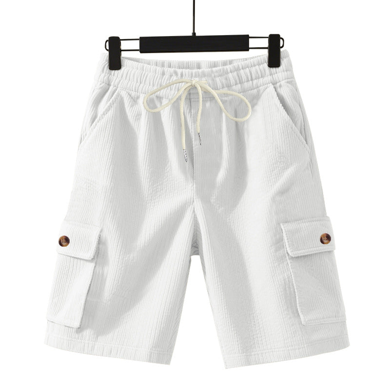 Herren nan Cord-Cargo-Shorts mit elastischem Tunnelzugbund, aufgesetzten Cargotaschen und weichem Baumwollmix Echo Archiv