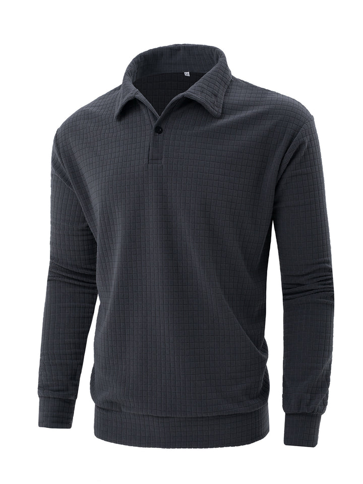 Herren Langarm Poloshirt mit strukturierter Oberfläche Echoarchiv
