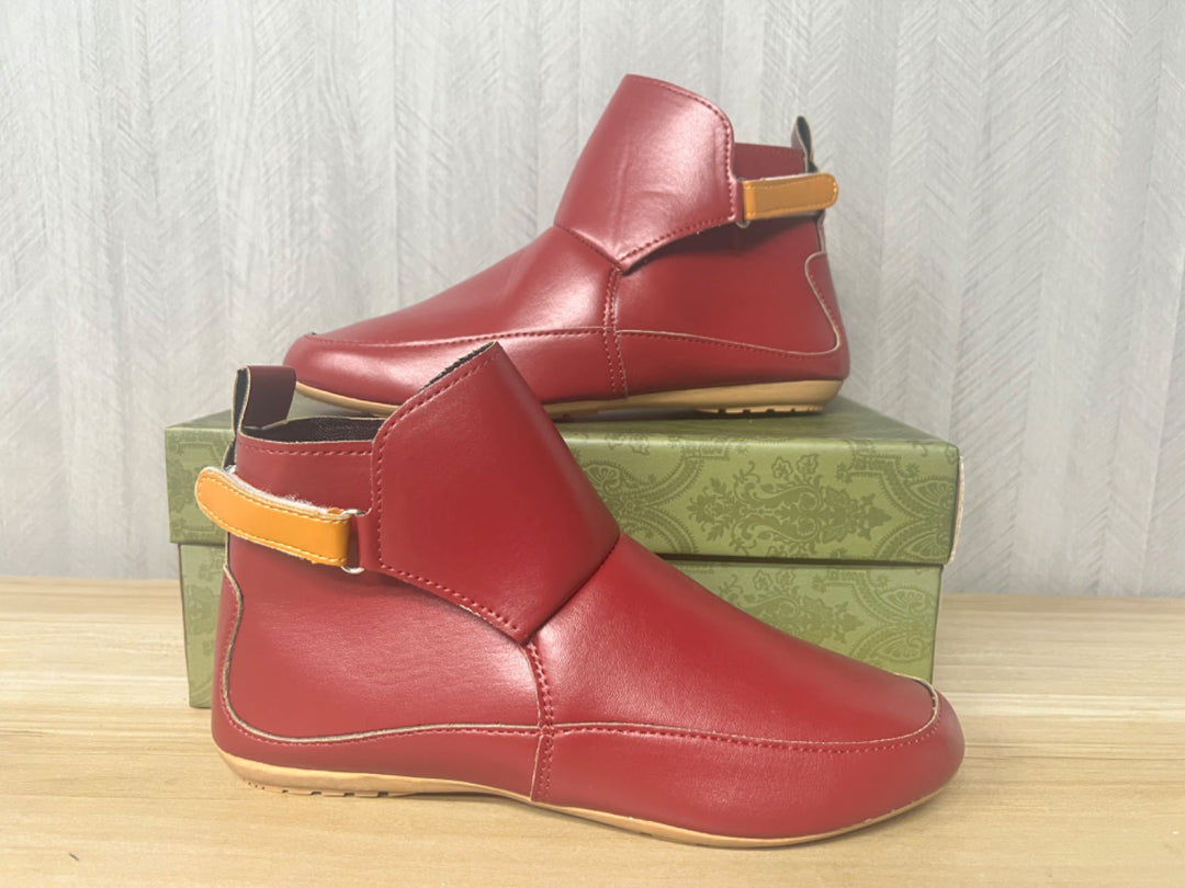Unisex nan knöchelhohe Lederimitat-Boots mit Klettverschluss und rutschfester Gummisohle Echo Archiv