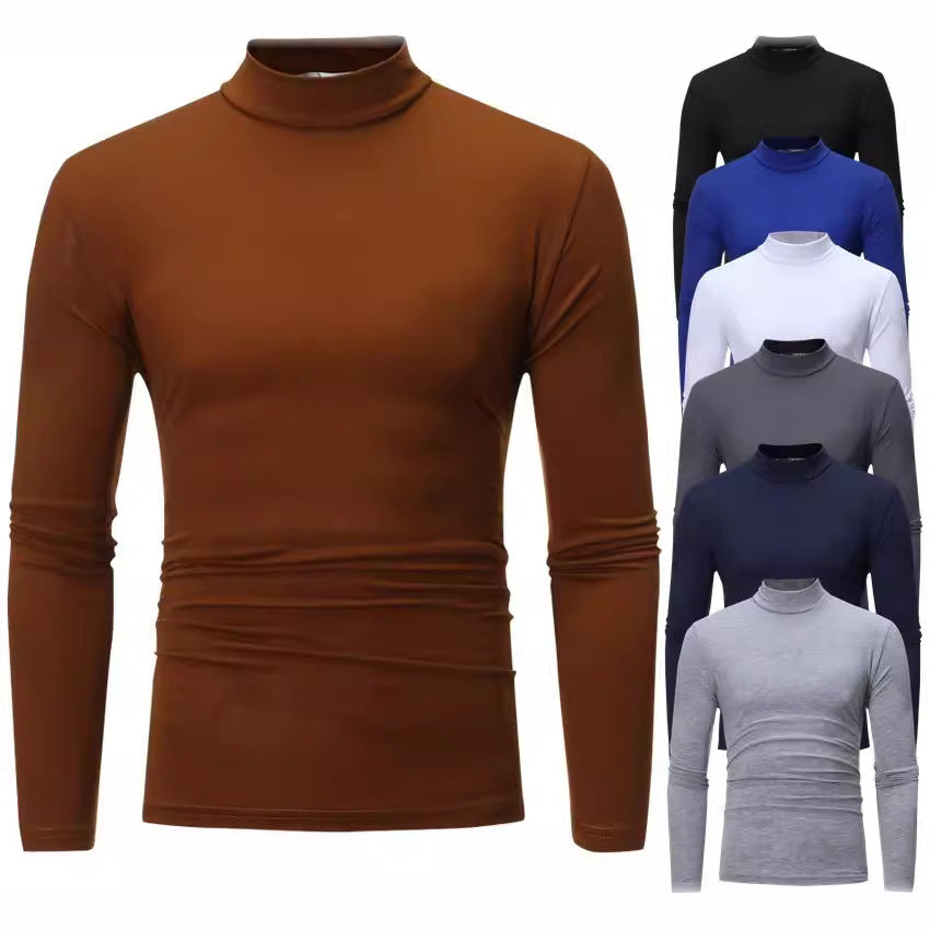 Herren elegantes Rollkragen-T-Shirt aus weichem Jersey Echoarchiv