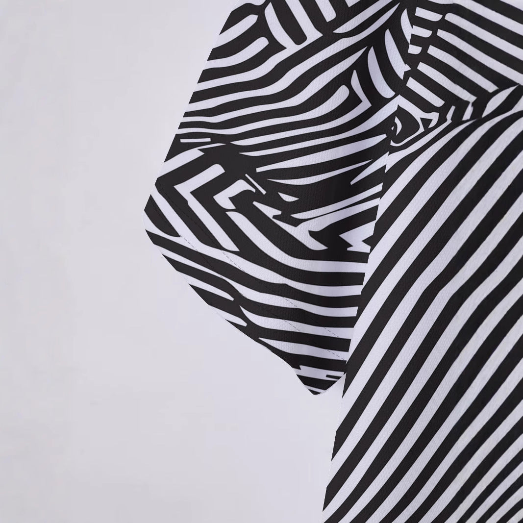 Herren Kurzarm Poloshirt mit modernem Streifendesign Echoarchiv