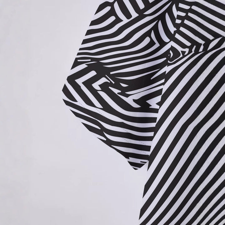 Herren Kurzarm Poloshirt mit modernem Streifendesign Echoarchiv