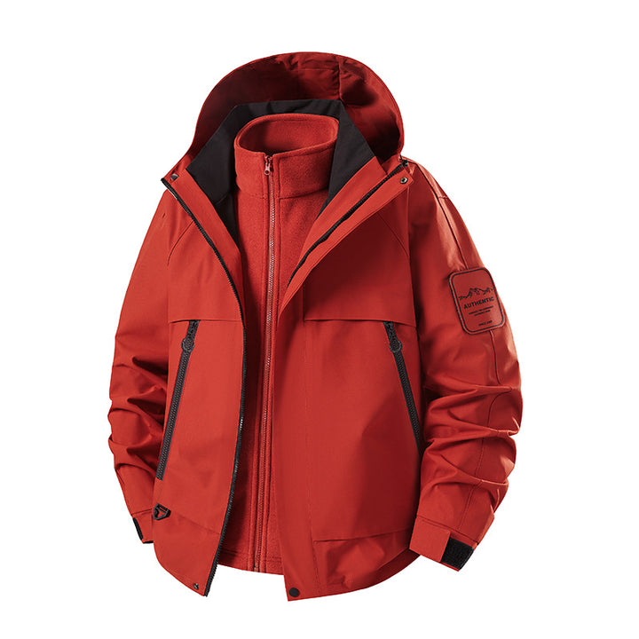 Herren Zwei‑in‑eins wasserdichter Winterparka mit abnehmbarer Fleece‑Innenjacke Echoarchiv