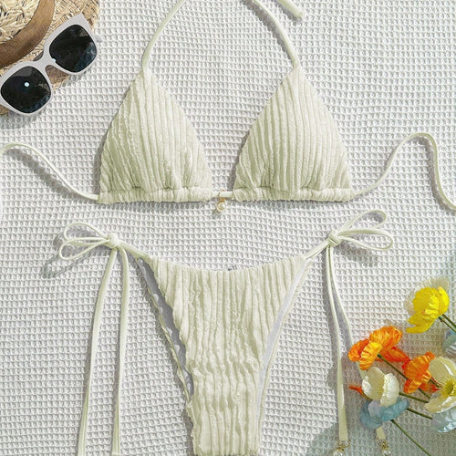 Damen Triangel-Bikinioberteil mit strukturierter Textur Echo Archiv