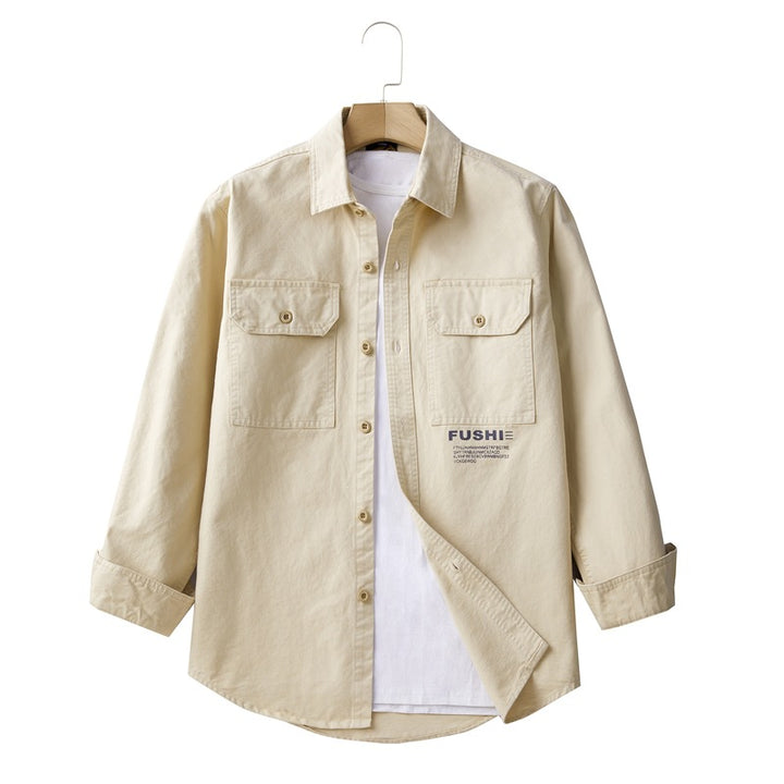 Herren Overshirt-Jacke im Utility-Stil mit Brusttaschen und Hemdkragen Echoarchiv