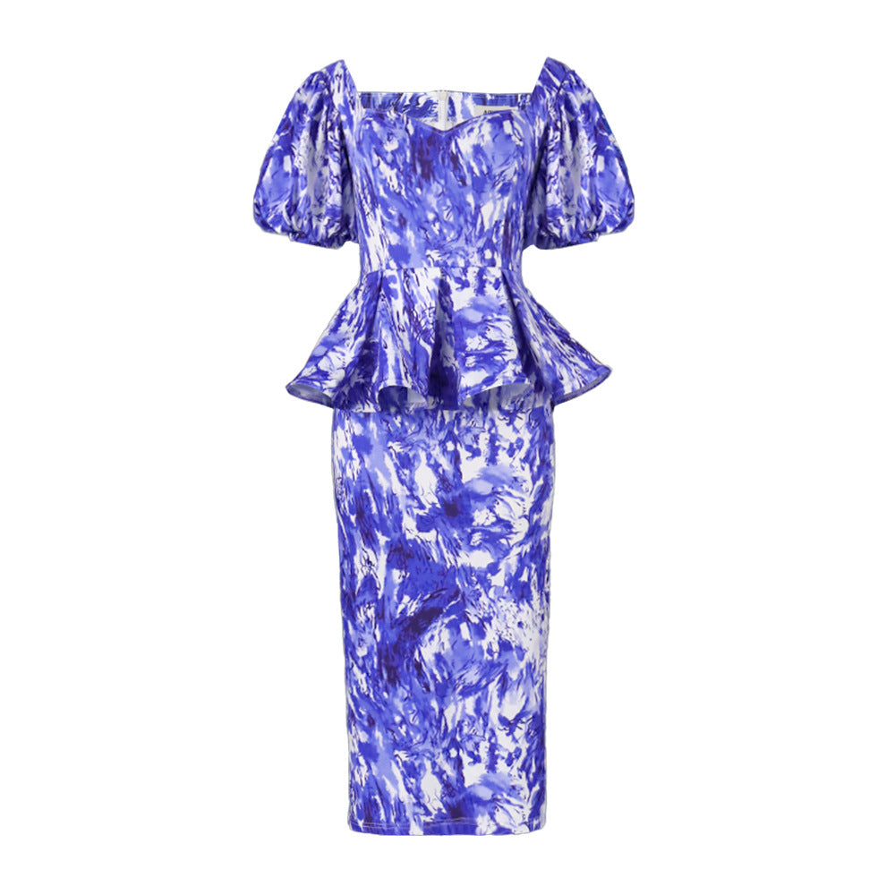Damen stilvolles Peplum Kleid Echo Archiv