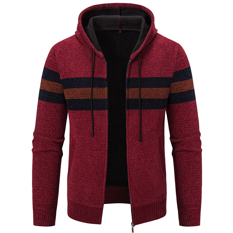 Herren modische Kapuzenjacke mit strukturiertem Design und elegantem Innenkragen Echoarchiv